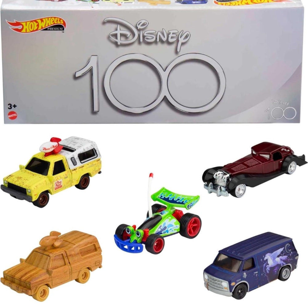 Hot Wheels Premium Disney 100 Bundle, (5) 1:64 Scale Disney-Themed Premium Cars!
